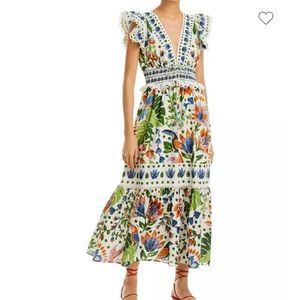 Farm Rio garden party toucan maxi dress